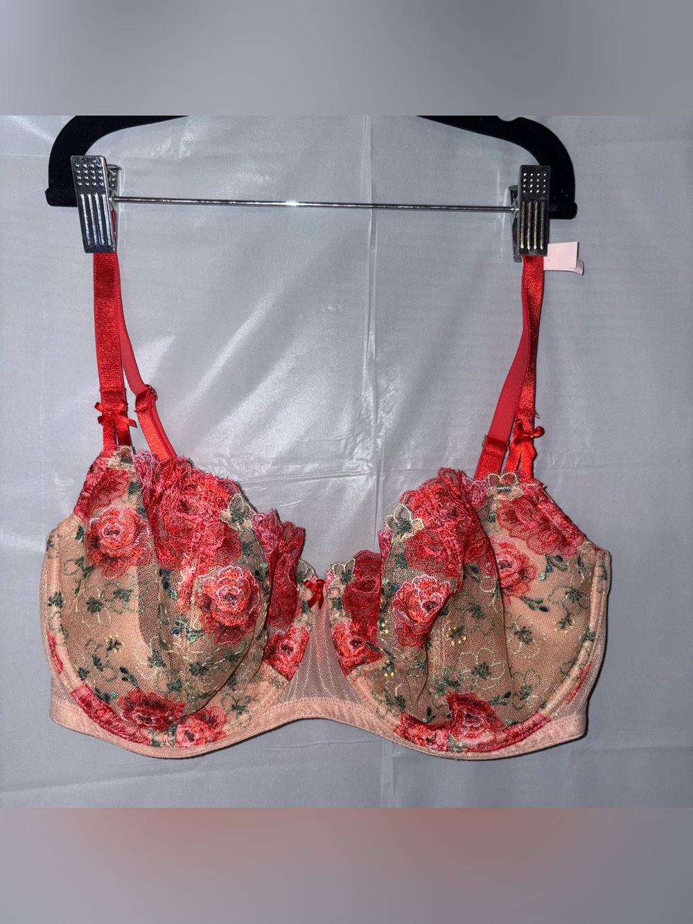 Victoria's Secret Dream Angels Wicked Unlined Balconette Bra 34DD Pink Floral